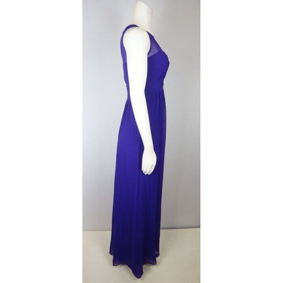 CHAPS - WOMEN'S PURPLE SLEEVELESS LONG EVENING GOWN - SIZE 2 - Picture 7 of 8